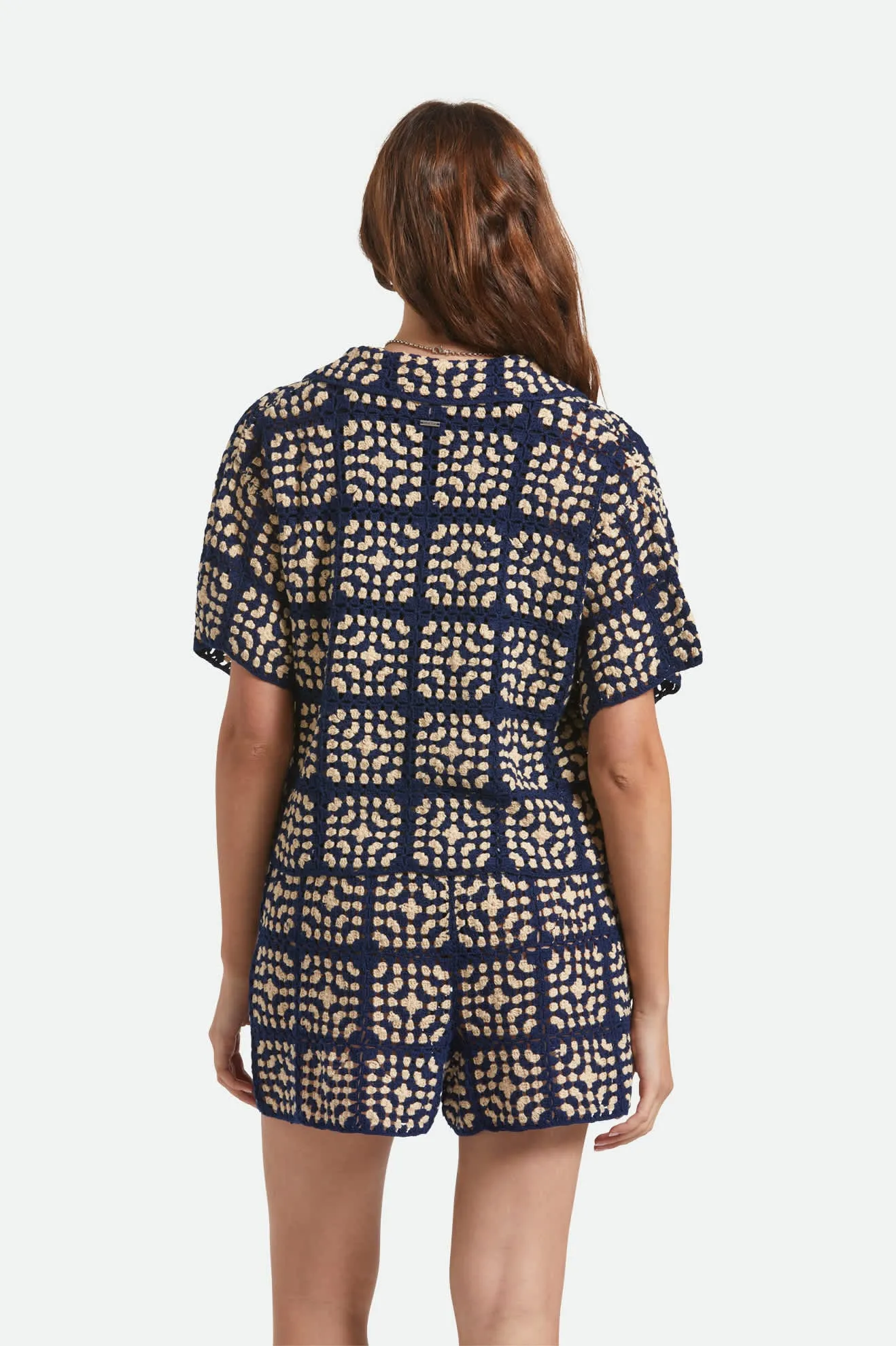 Crochet S/S Button Down - Mood Indigo/Off White sold by Brixton product image thumbnail 4