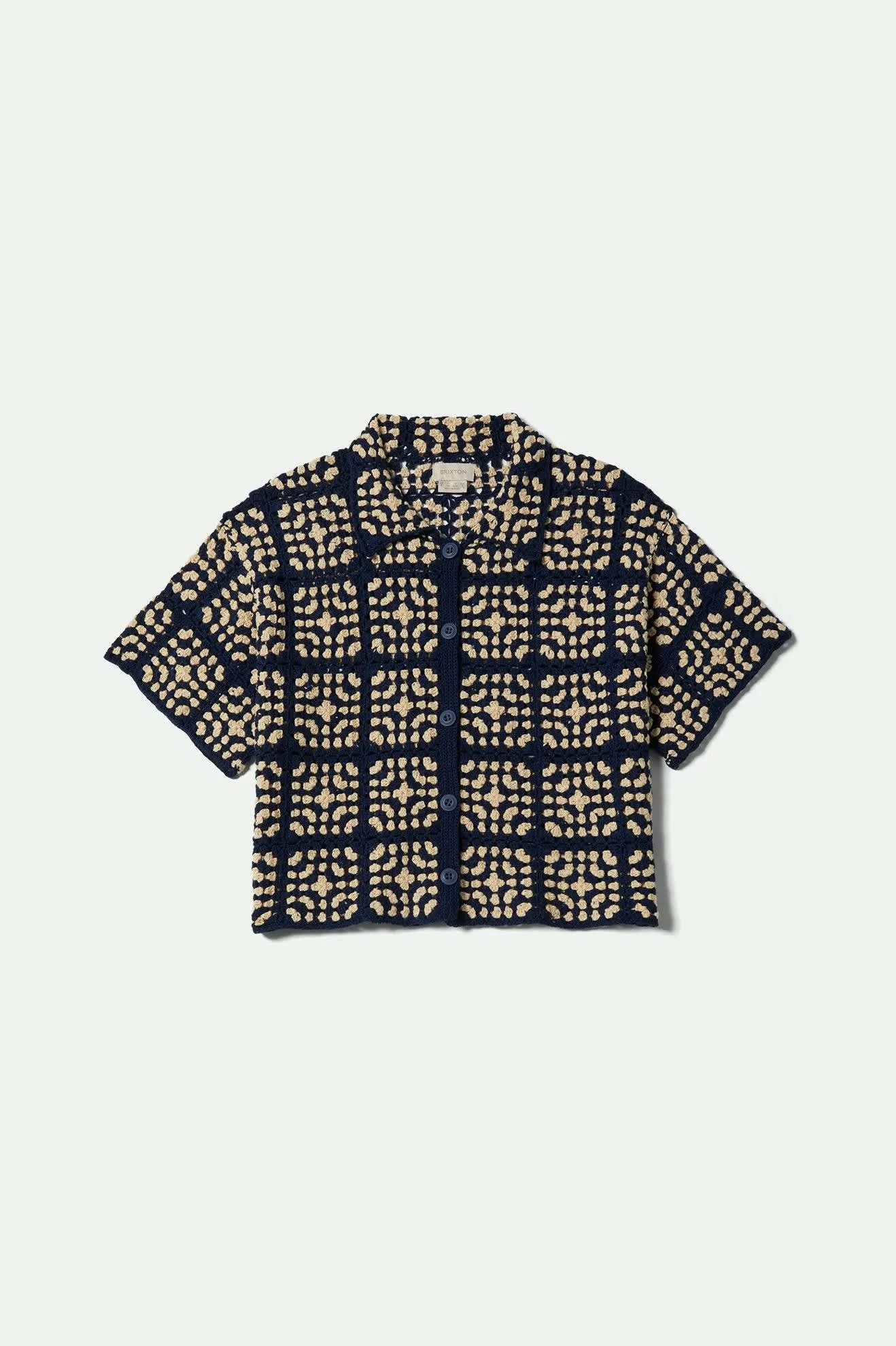 Crochet S/S Button Down - Mood Indigo/Off White sold by Brixton product image thumbnail 2