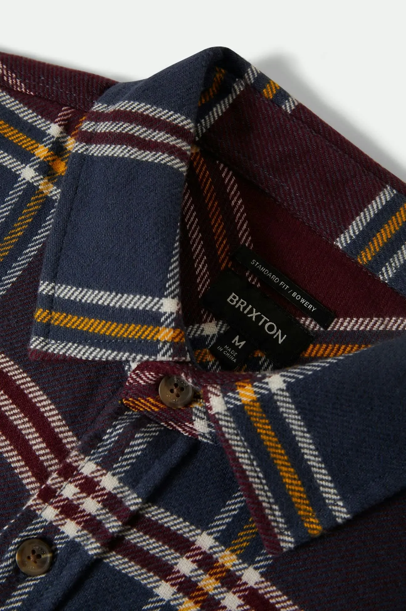 Bowery L/S Flannel - Mood Indigo/Port/Saffron sold by Brixton product image thumbnail 5