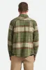 Bowery L/S Flannel - Wild Green/Elm/Adrenaline Rush sold by Brixton