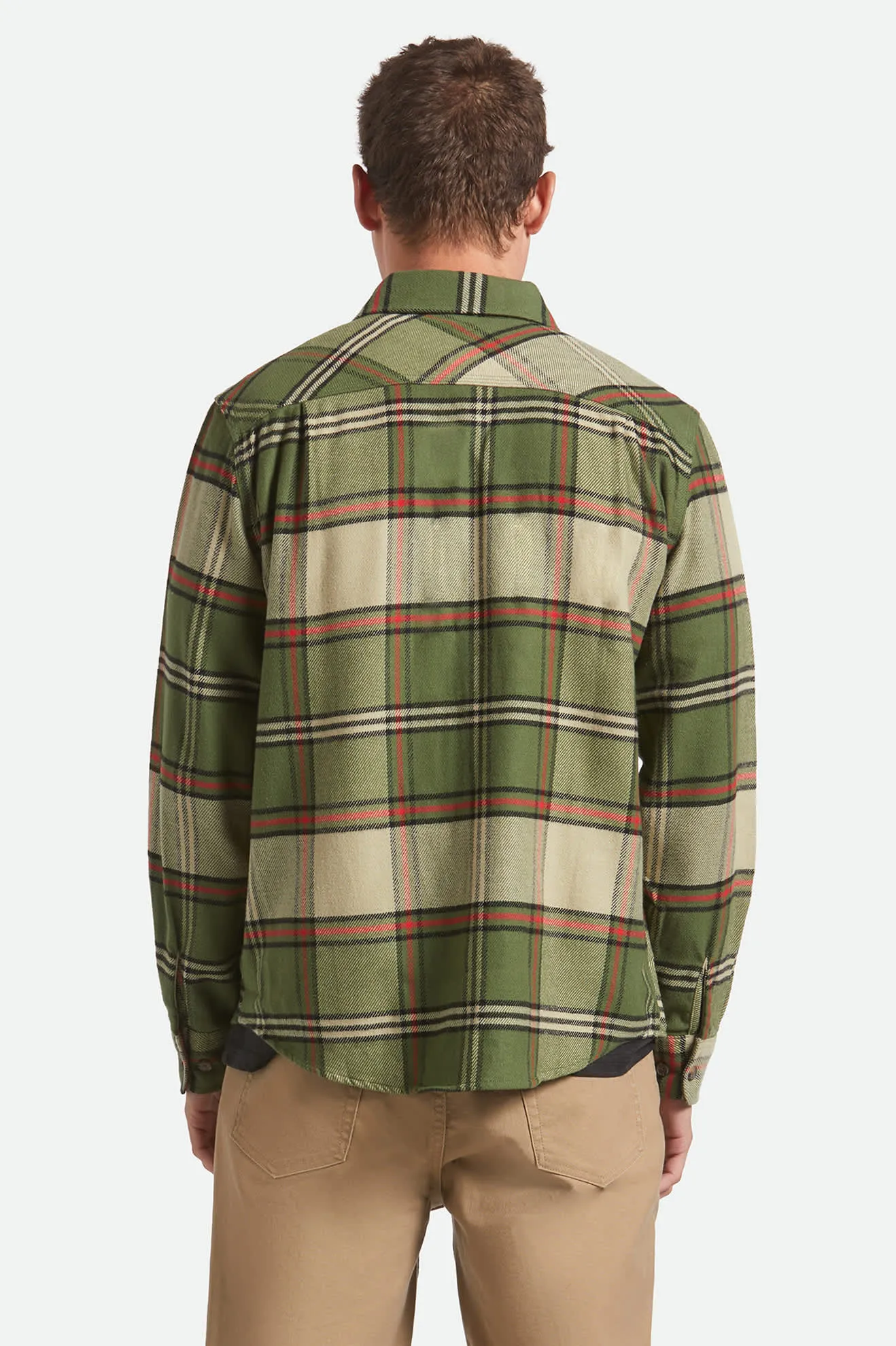 Bowery L/S Flannel - Wild Green/Elm/Adrenaline Rush sold by Brixton product image thumbnail 4