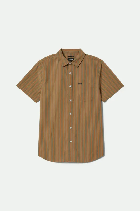 Charter Stripe S/S Shirt - Rustic Caramel/Night Sage sold by Brixton