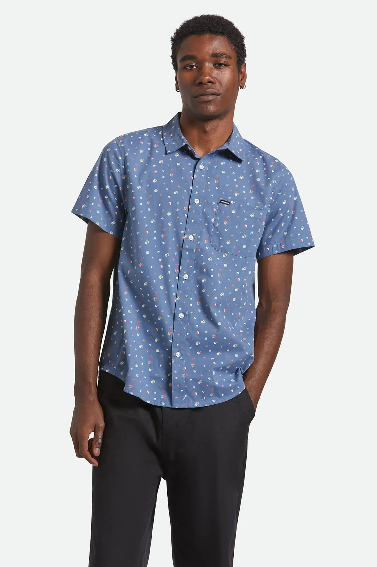 Charter Print S/S Shirt - Bering Sea/Micro Floral sold by Brixton product image thumbnail 2