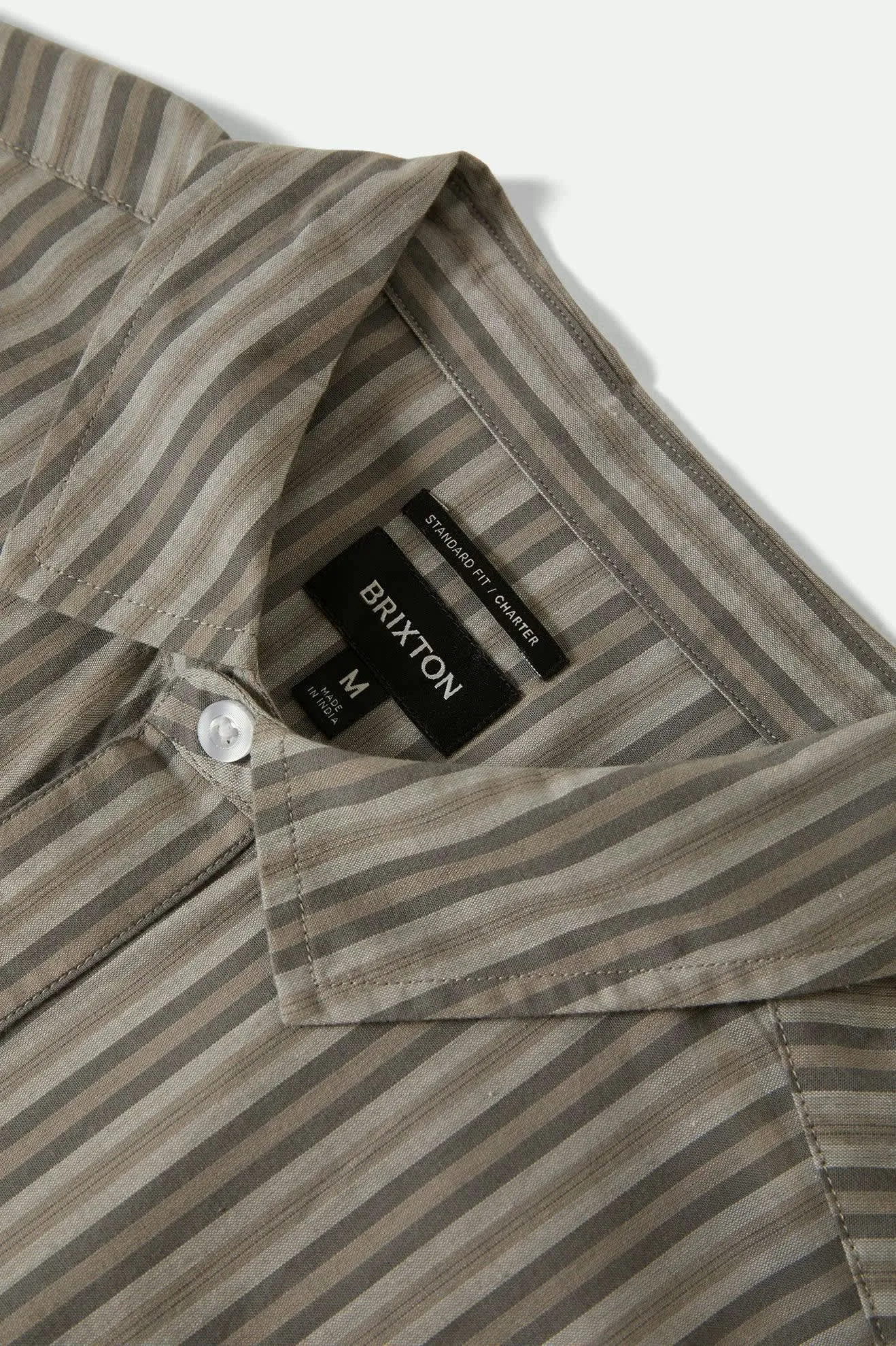 Charter Stripe S/S Shirt - Charcoal/Grey sold by Brixton product image thumbnail 5