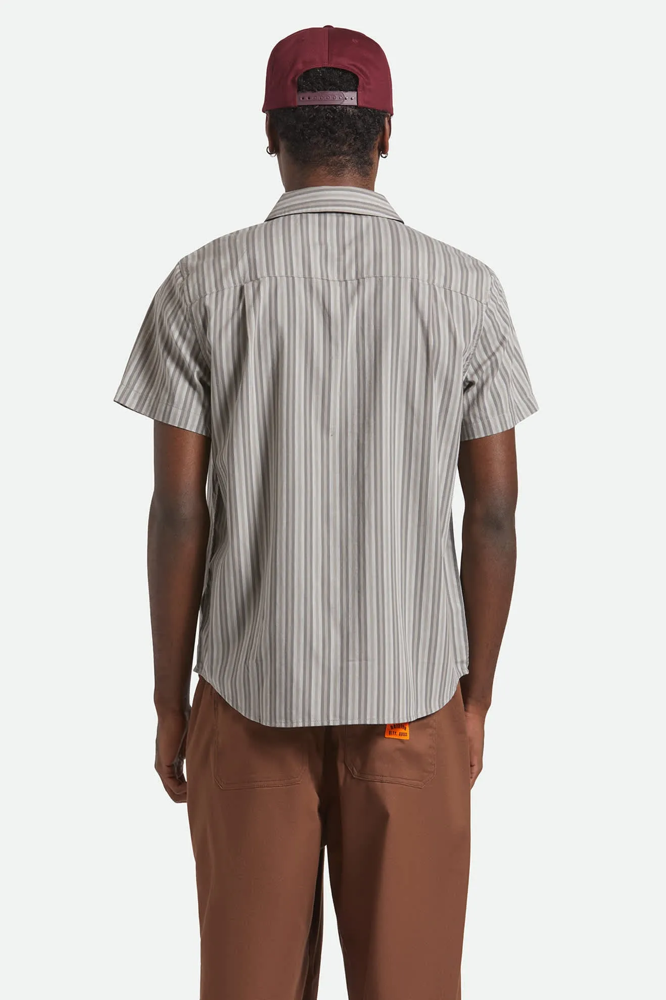 Charter Stripe S/S Shirt - Charcoal/Grey sold by Brixton product image thumbnail 4