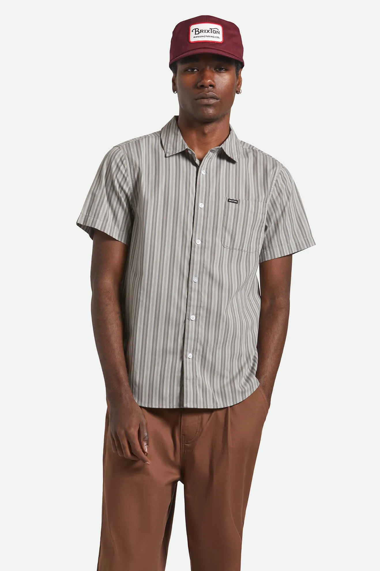 Charter Stripe S/S Shirt - Charcoal/Grey sold by Brixton product image thumbnail 2