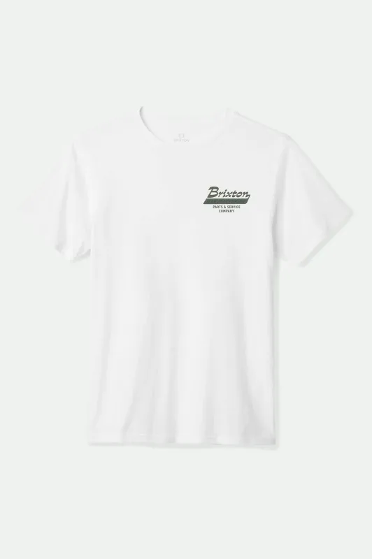 Township S/S Tailored T-shirt - White/Olive sold by Brixton