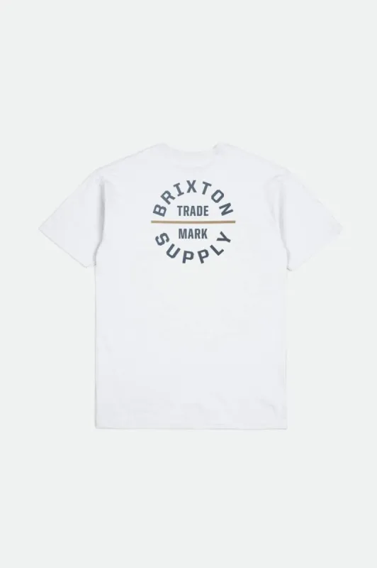 Oath V S/S Standard Tee - White/Flint Blue/Sand sold by Brixton