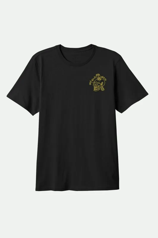 Daytona S/S Standard T-Shirt - Black sold by Brixton
