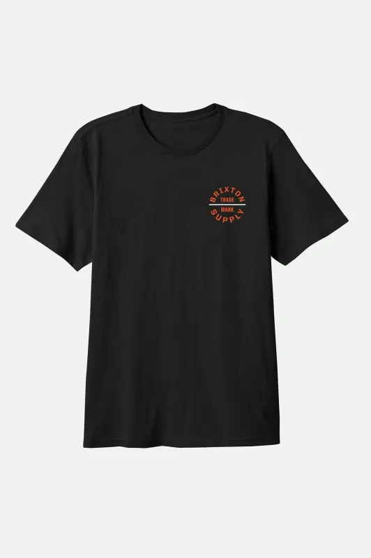 Oath V S/S Standard T-Shirt - Black/Classic Orange/White sold by Brixton