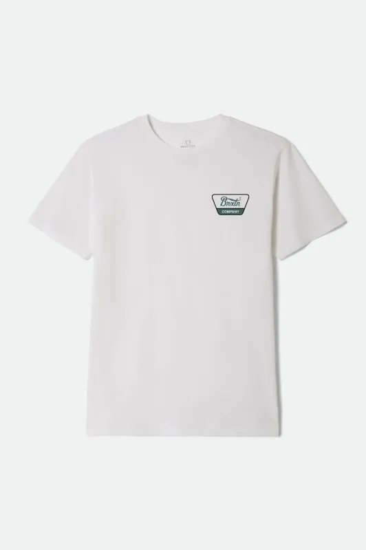 Linwood S/S Standard T-Shirt - White/Night Sage sold by Brixton