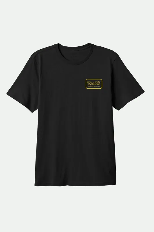 Grade S/S Standard T-Shirt - Black/Dark Yellow sold by Brixton