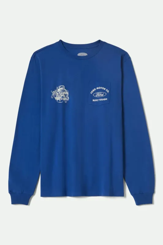 Ford Built Tough L/S Standard T-Shirt - Ford Blue sold by Brixton