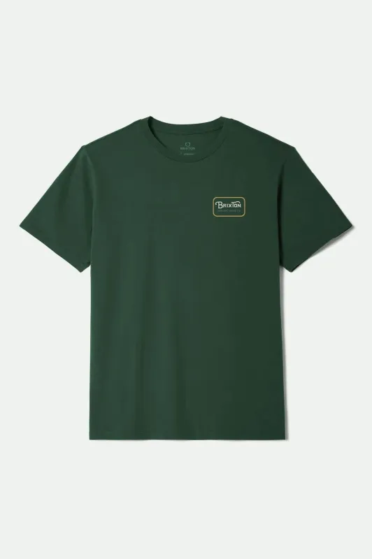 Grade S/S Standard T-Shirt - Forest Green/Stone/Washed Copper sold by Brixton