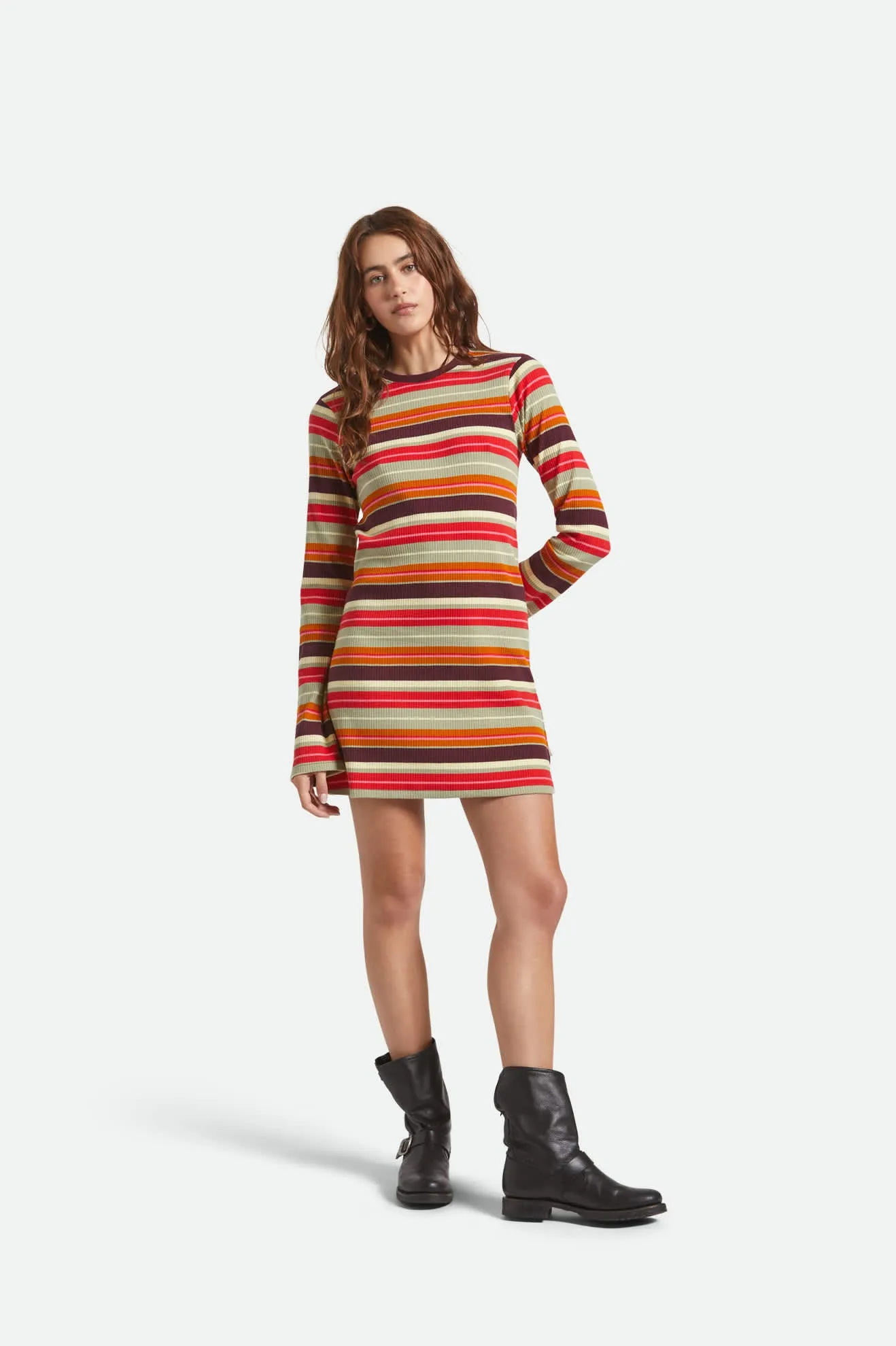 Dolly L/S Knit Dress - Multi Stripe sold by Brixton