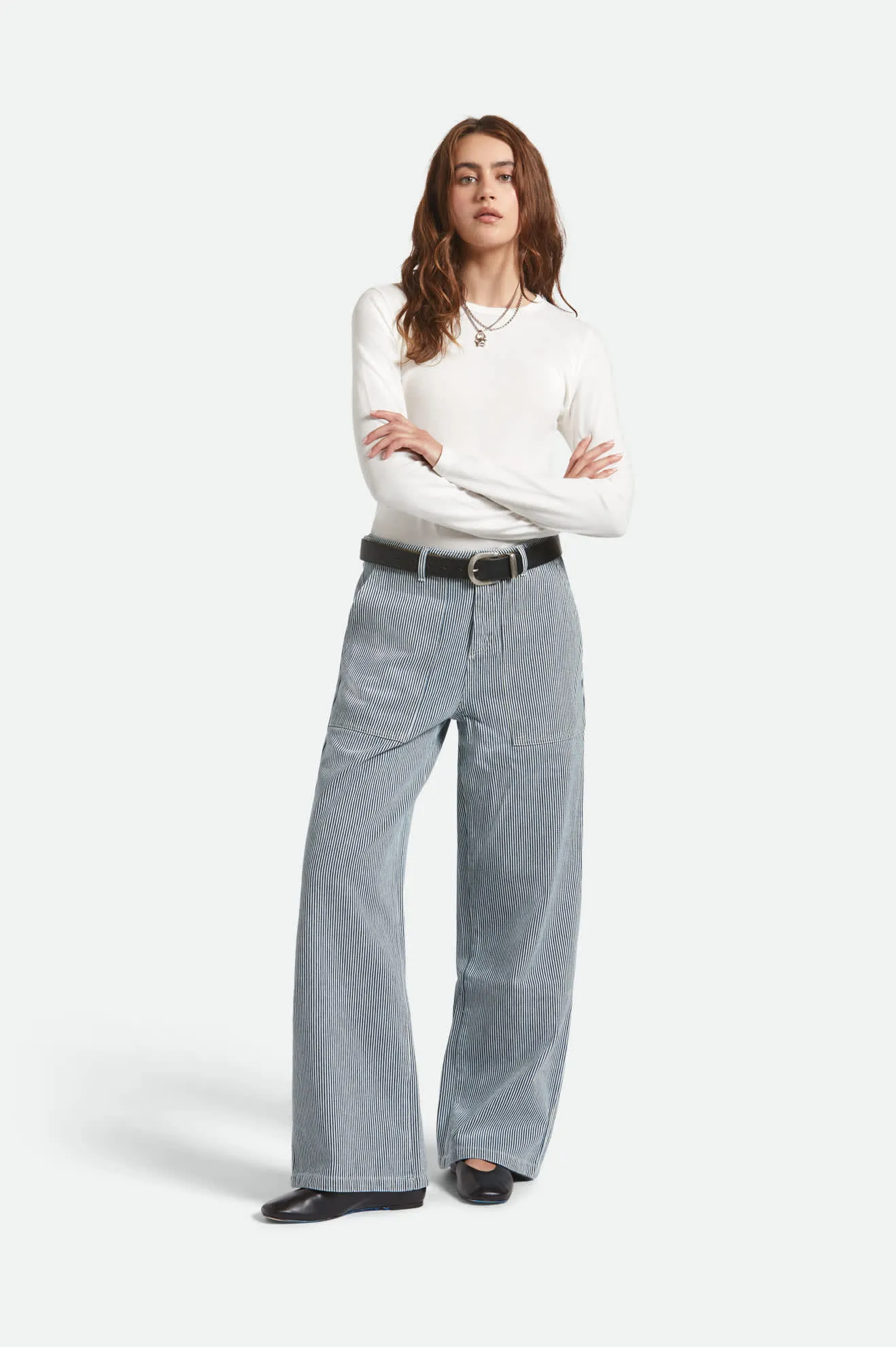 Jane Ulitily Wide Leg Pant - Off White/Mood Indigo sold by Brixton product image thumbnail 5