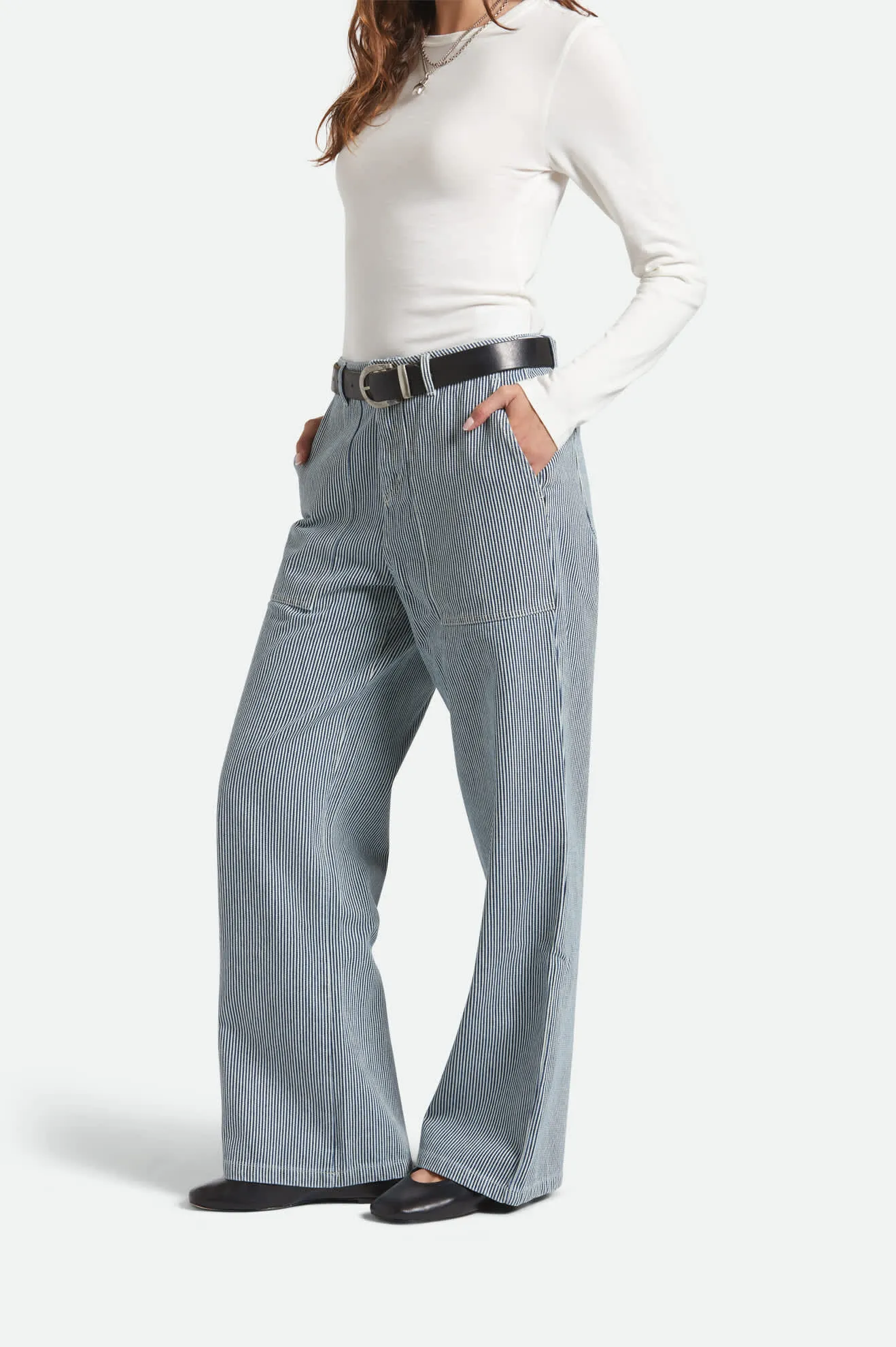 Jane Ulitily Wide Leg Pant - Off White/Mood Indigo sold by Brixton product image thumbnail 3