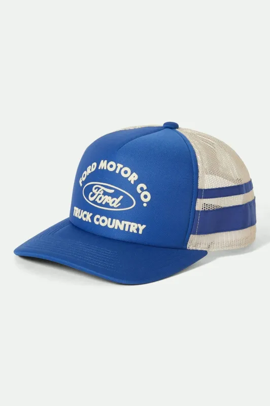 Ford Built Tough Trucker Hat - Ford Blue/Wimbledon White sold by Brixton