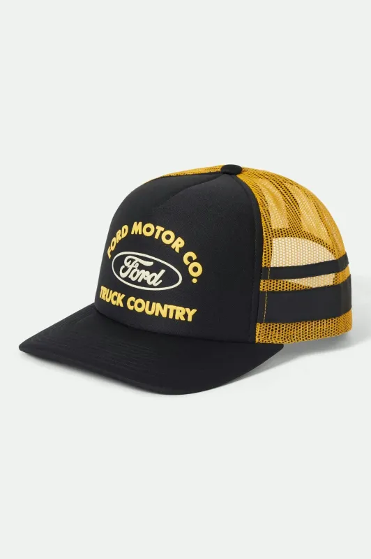 Ford Built Tough Trucker Hat - Burnt Rubber/Empire Yellow sold by Brixton