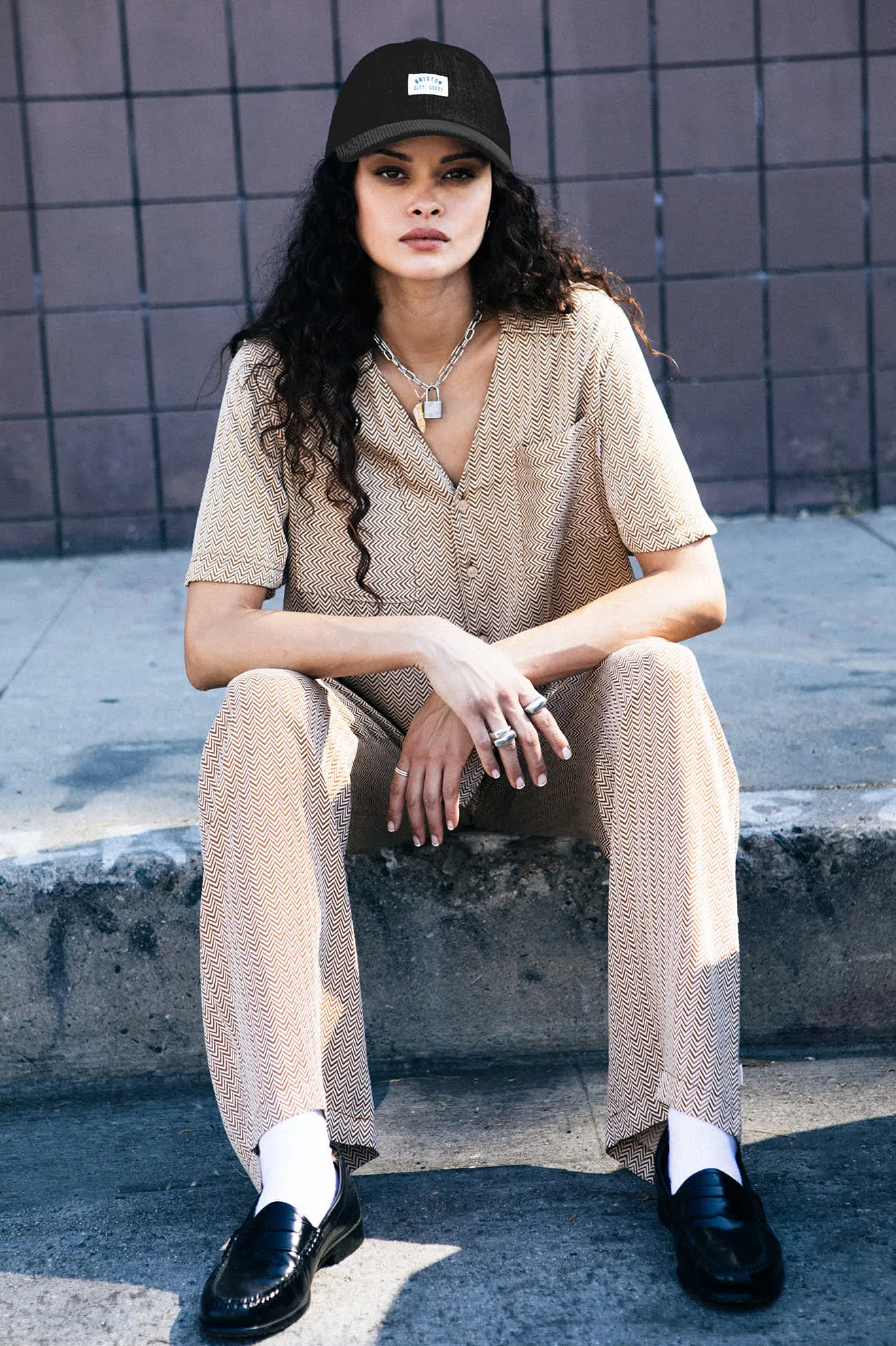 Hudson Lounge Pant - Washed Copper/Whitecap sold by Brixton product image thumbnail 4