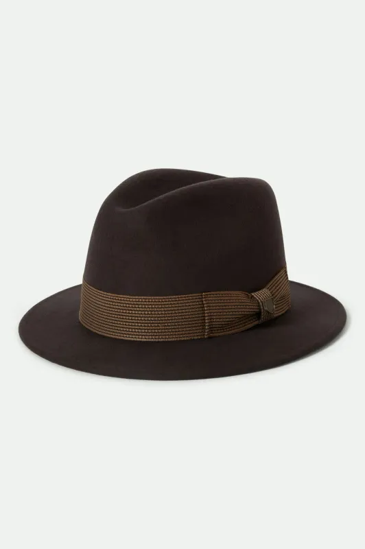 Roma Fedora - Chocolate/Bronze sold by Brixton