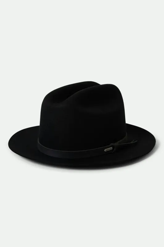 Hitch Ranch Fedora - Black/Black sold by Brixton