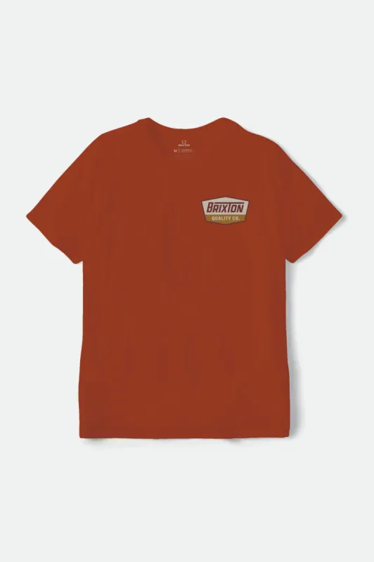 Regal S/S Standard Tee - Barn Red/Dark Burgundy sold by Brixton