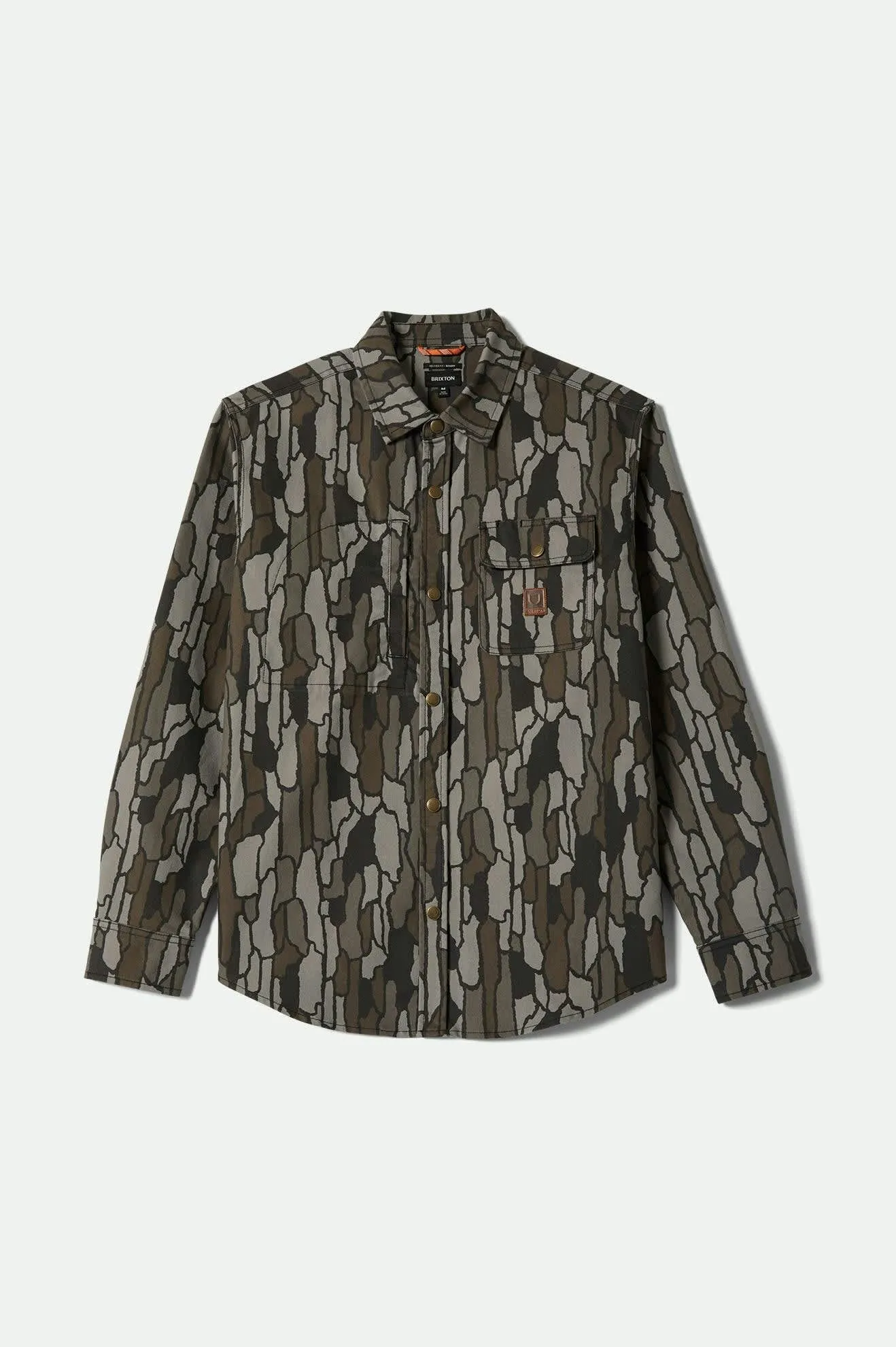 Builders Stretch L/S Overshirt - Bark Camo sold by Brixton
