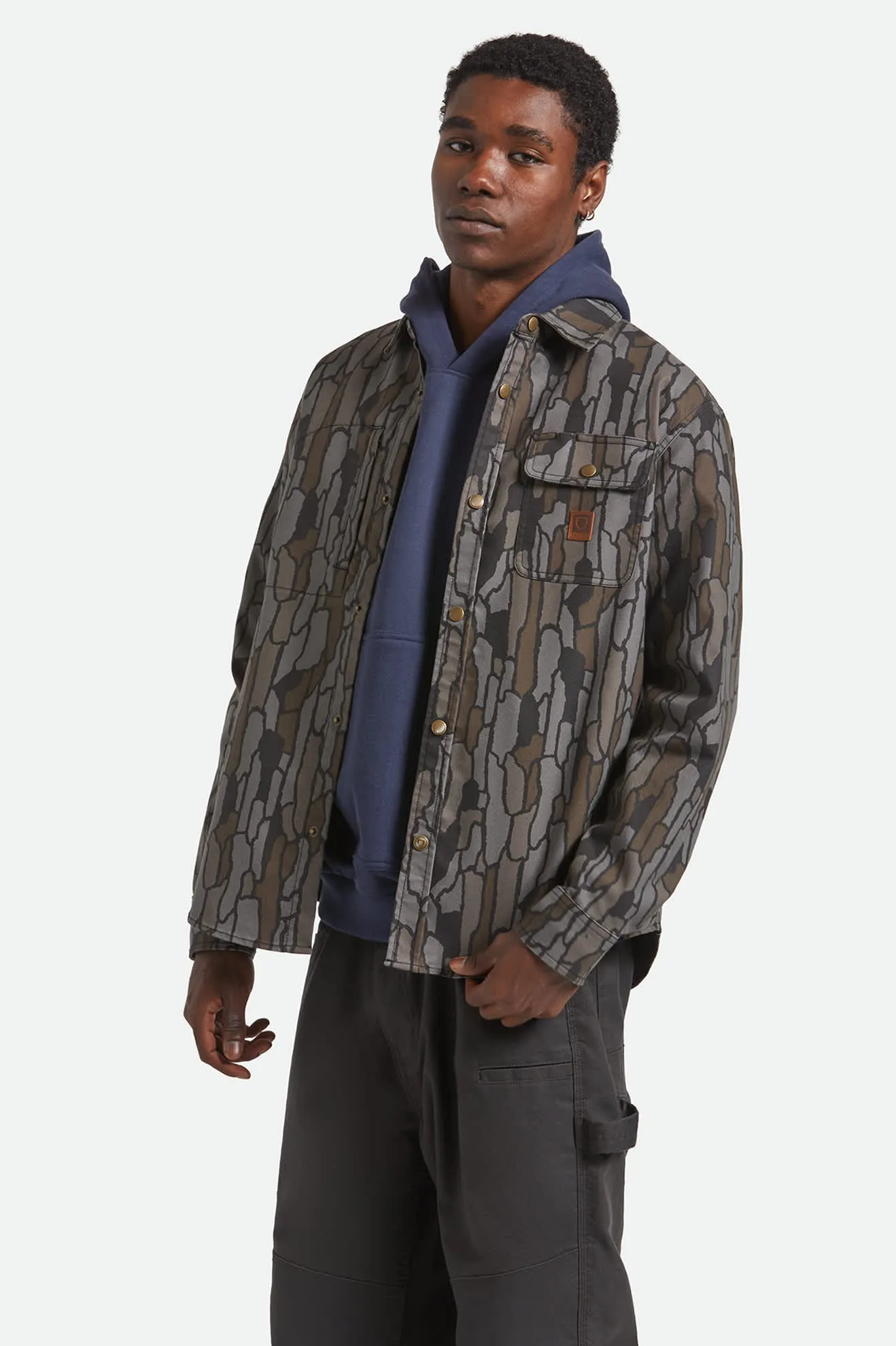 Builders Stretch L/S Overshirt - Bark Camo sold by Brixton product image thumbnail 3