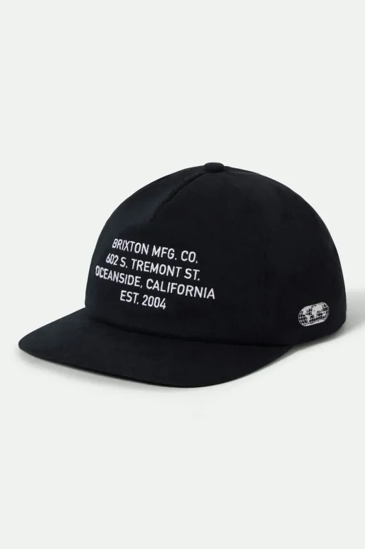 Union II Netplus Snapback - Black sold by Brixton