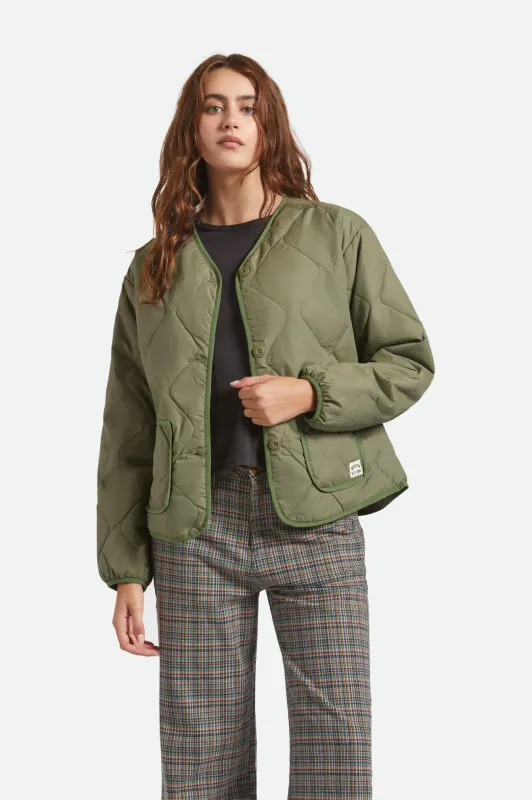 Delilah Quilted Jacket - Olive Surplus sold by Brixton