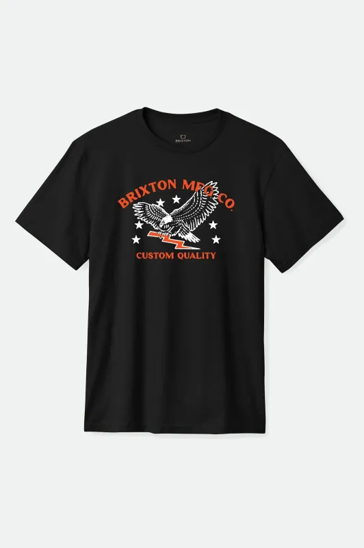 Lamont S/S Standard T-Shirt - Black Worn Wash sold by Brixton