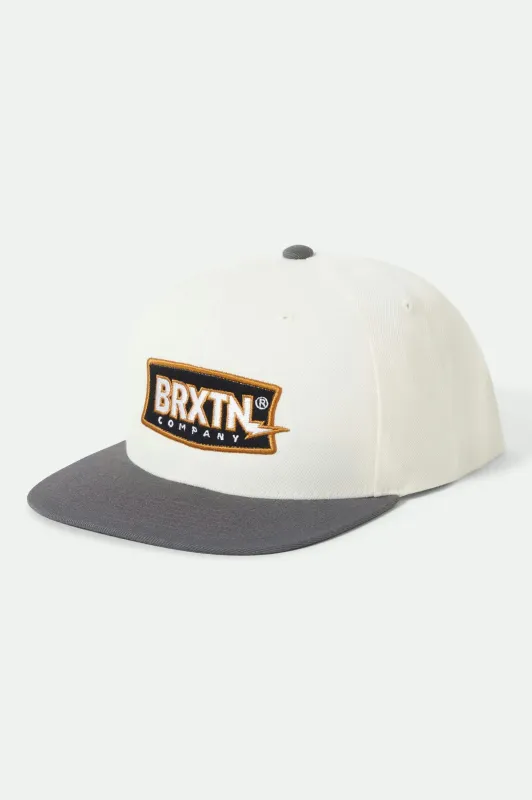 Lightning Snapback - Off White/Charcoal sold by Brixton