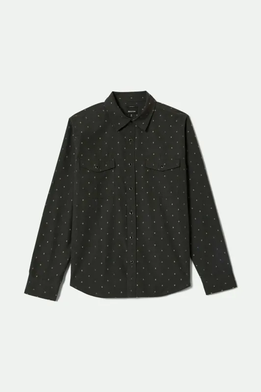Wayne Western L/S Shirt - Asphalt Black made by Brixton
