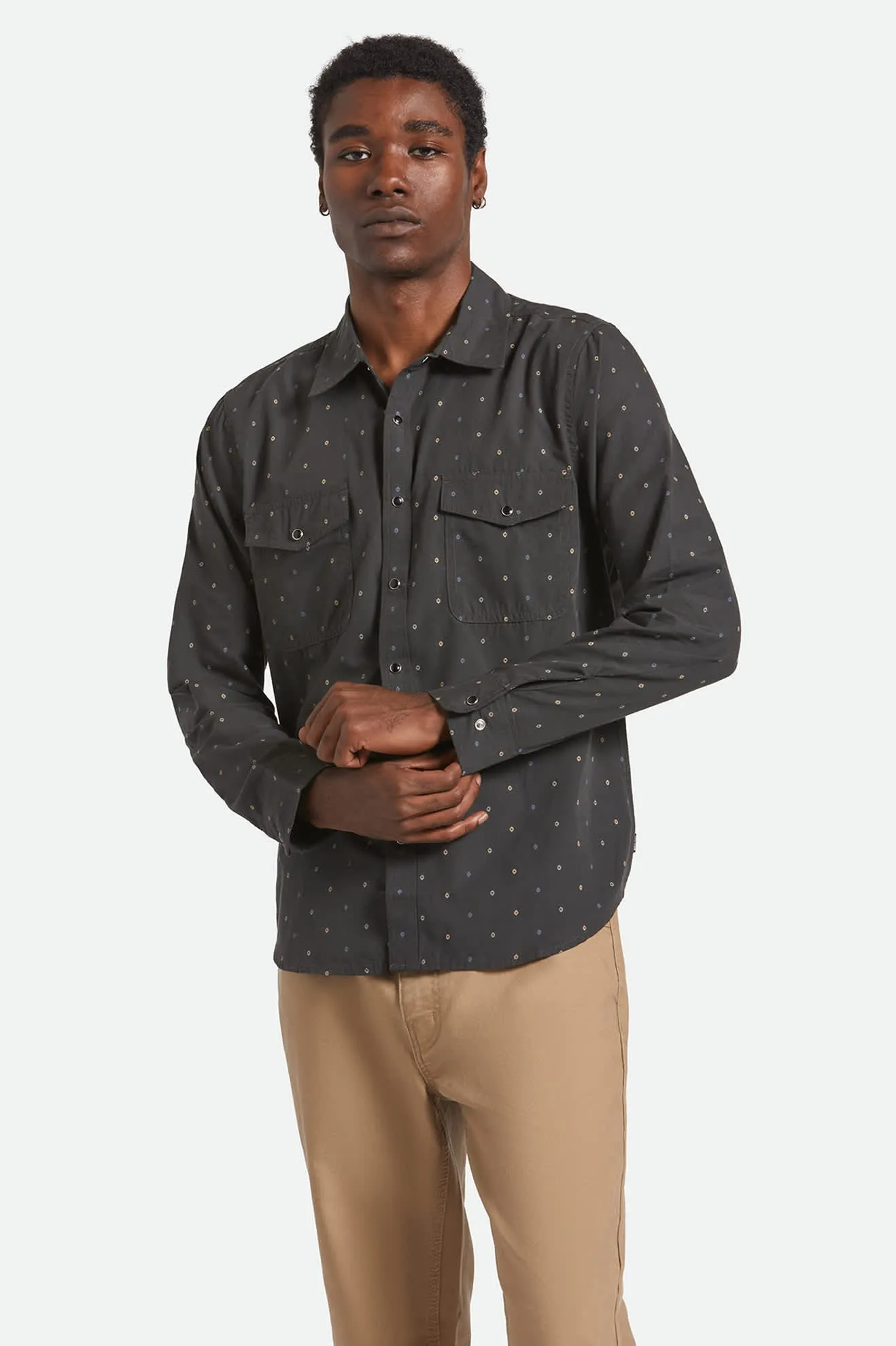 Wayne Western L/S Shirt - Asphalt Black sold by Brixton product image thumbnail 2