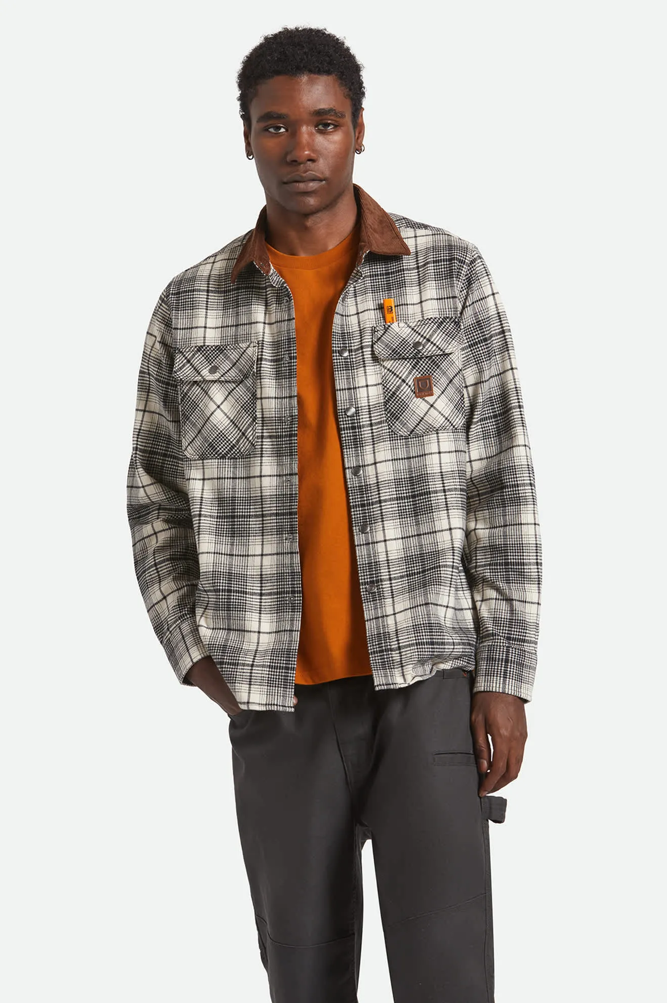 Builders Bowery Performance Flannel - Off White/Black sold by Brixton product image thumbnail 2
