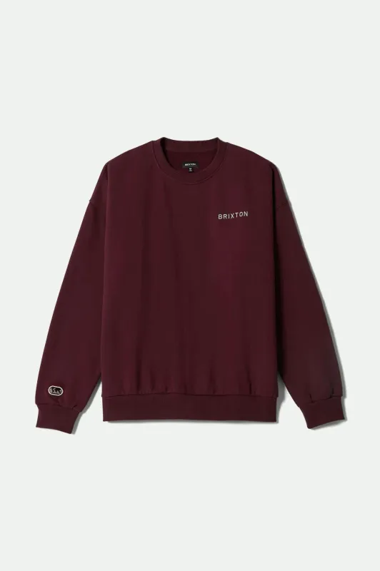 Embroidered Heavyweight Oversized Crew - Port sold by Brixton