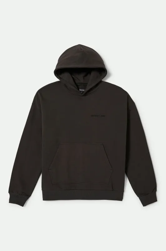 Embroidered Heavyweight Oversized Hoodie - Black sold by Brixton