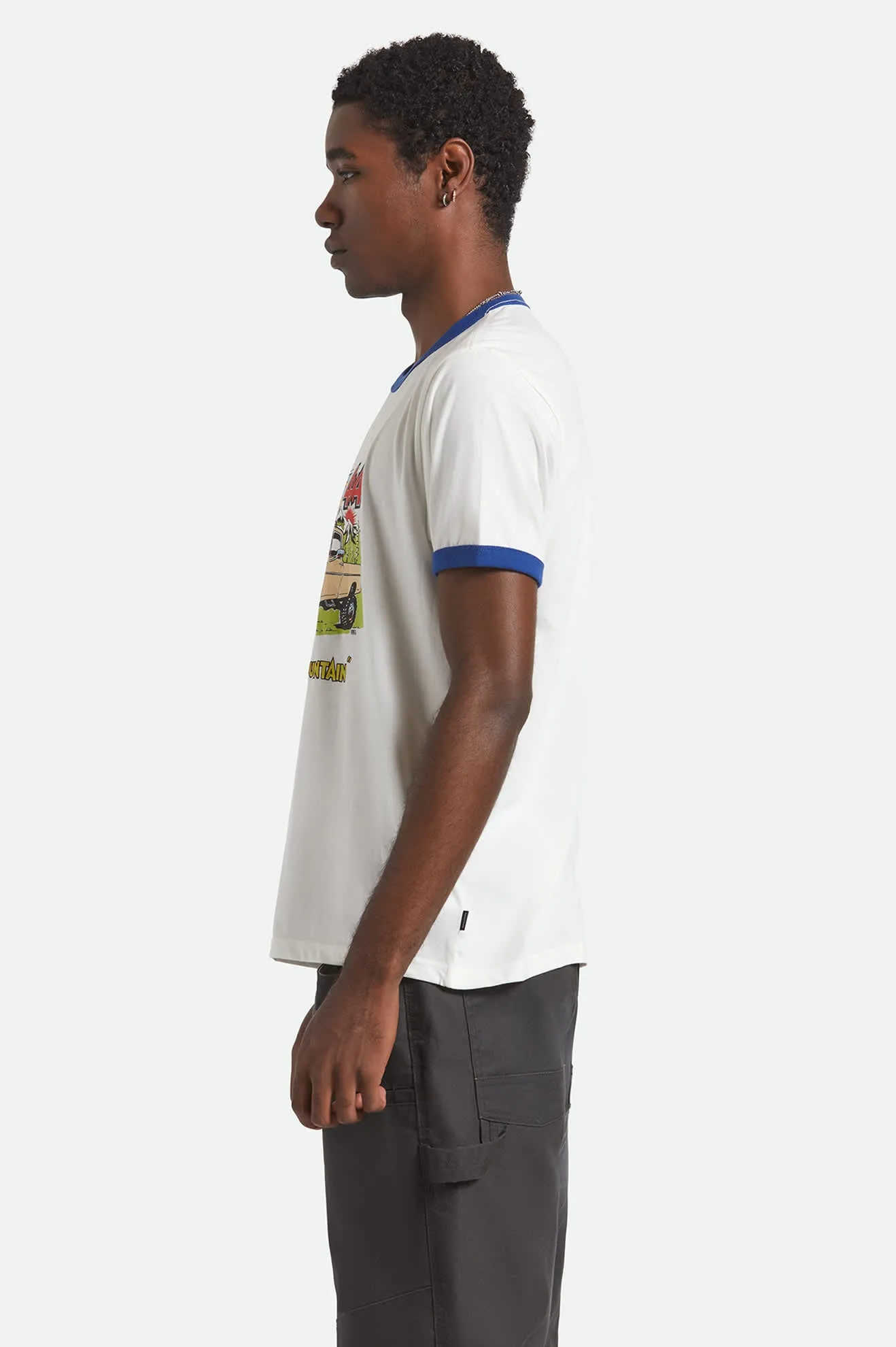 Ford King Of The Mountains S/S Ringer T-Shirt - Wimbledon White sold by Brixton product image thumbnail 3