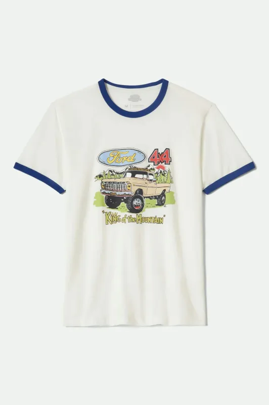 Ford King Of The Mountains S/S Ringer T-Shirt - Wimbledon White sold by Brixton