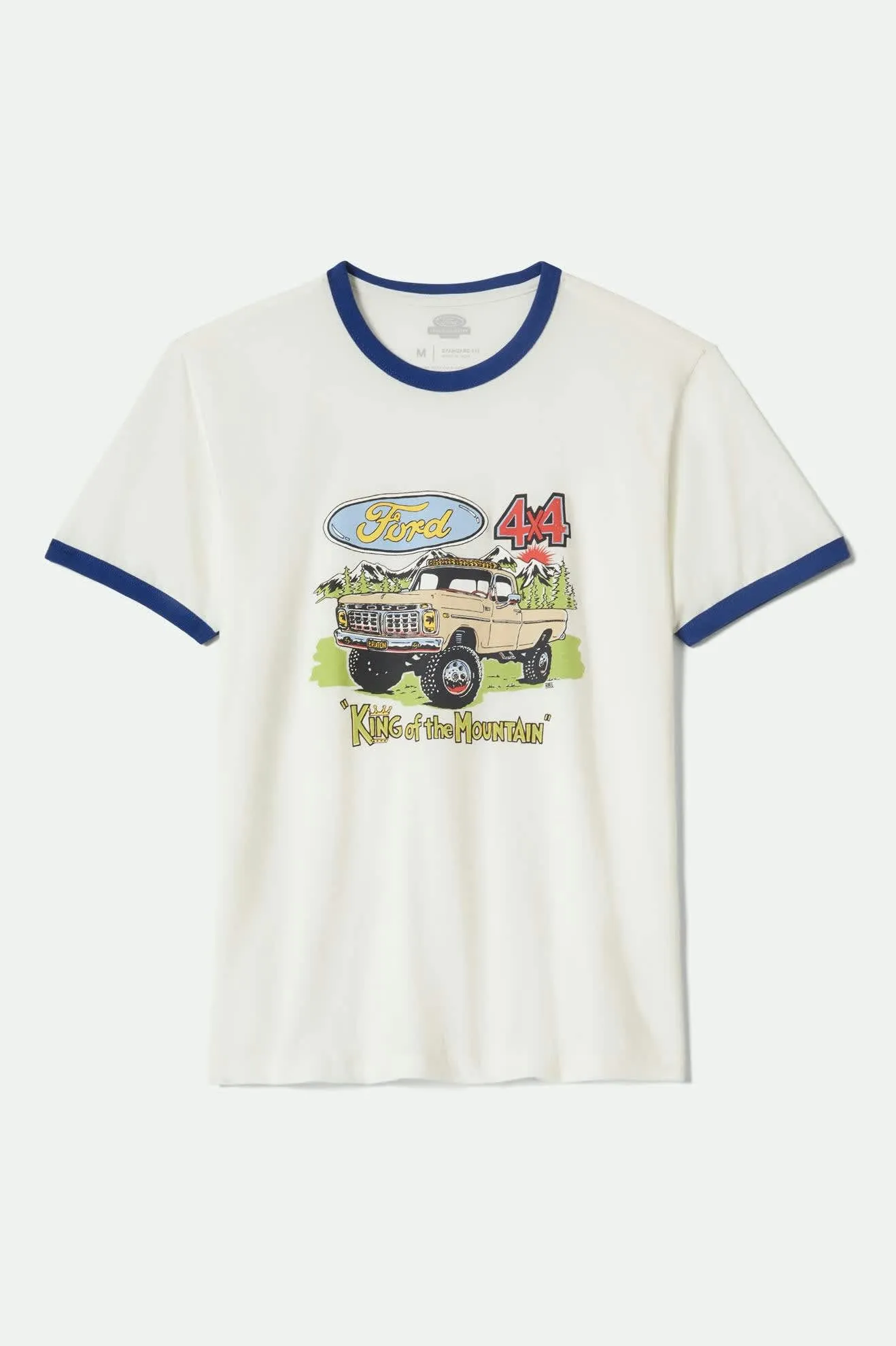 Ford King Of The Mountains S/S Ringer T-Shirt - Wimbledon White sold by Brixton