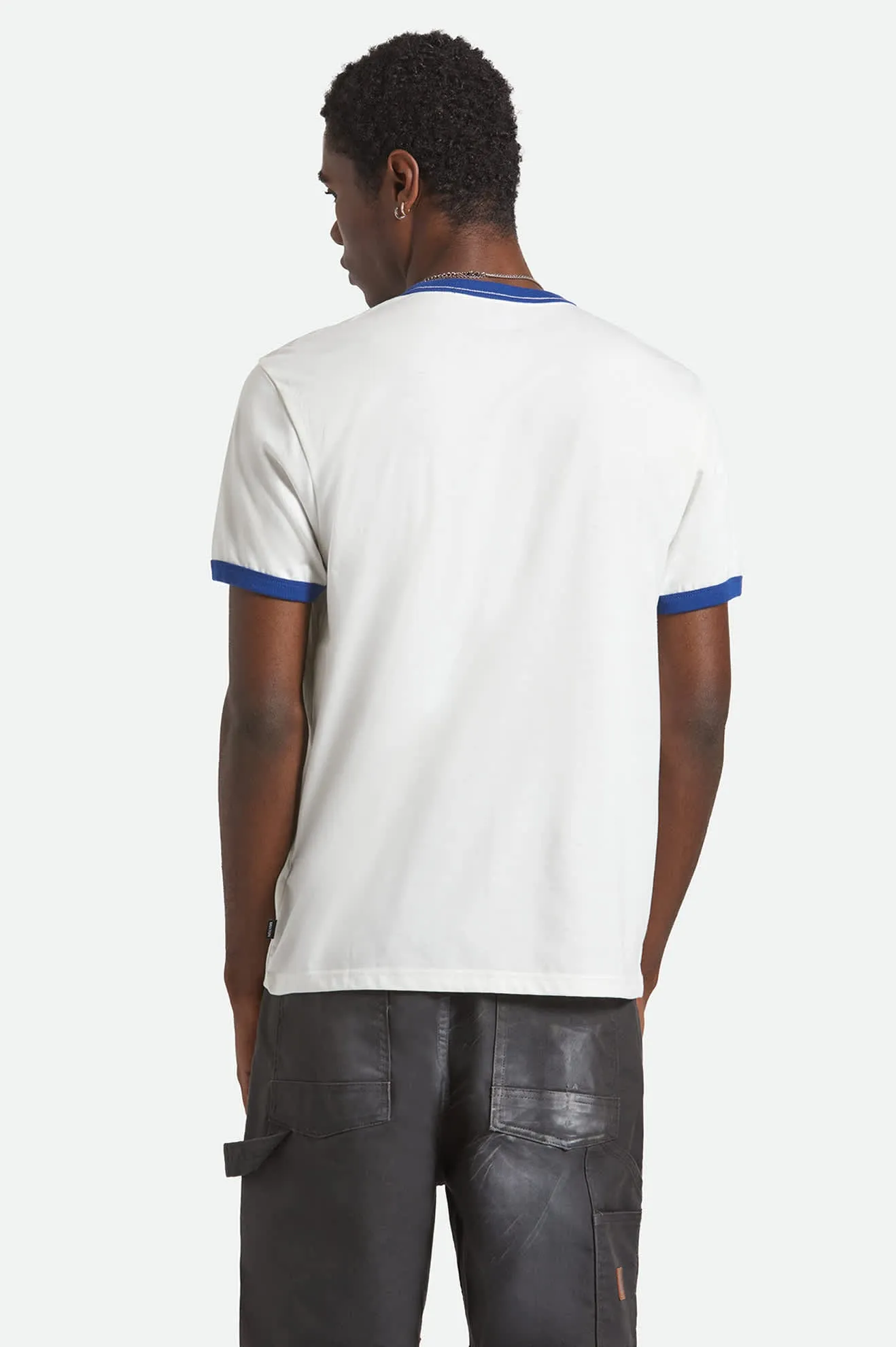 Ford King Of The Mountains S/S Ringer T-Shirt - Wimbledon White sold by Brixton product image thumbnail 4