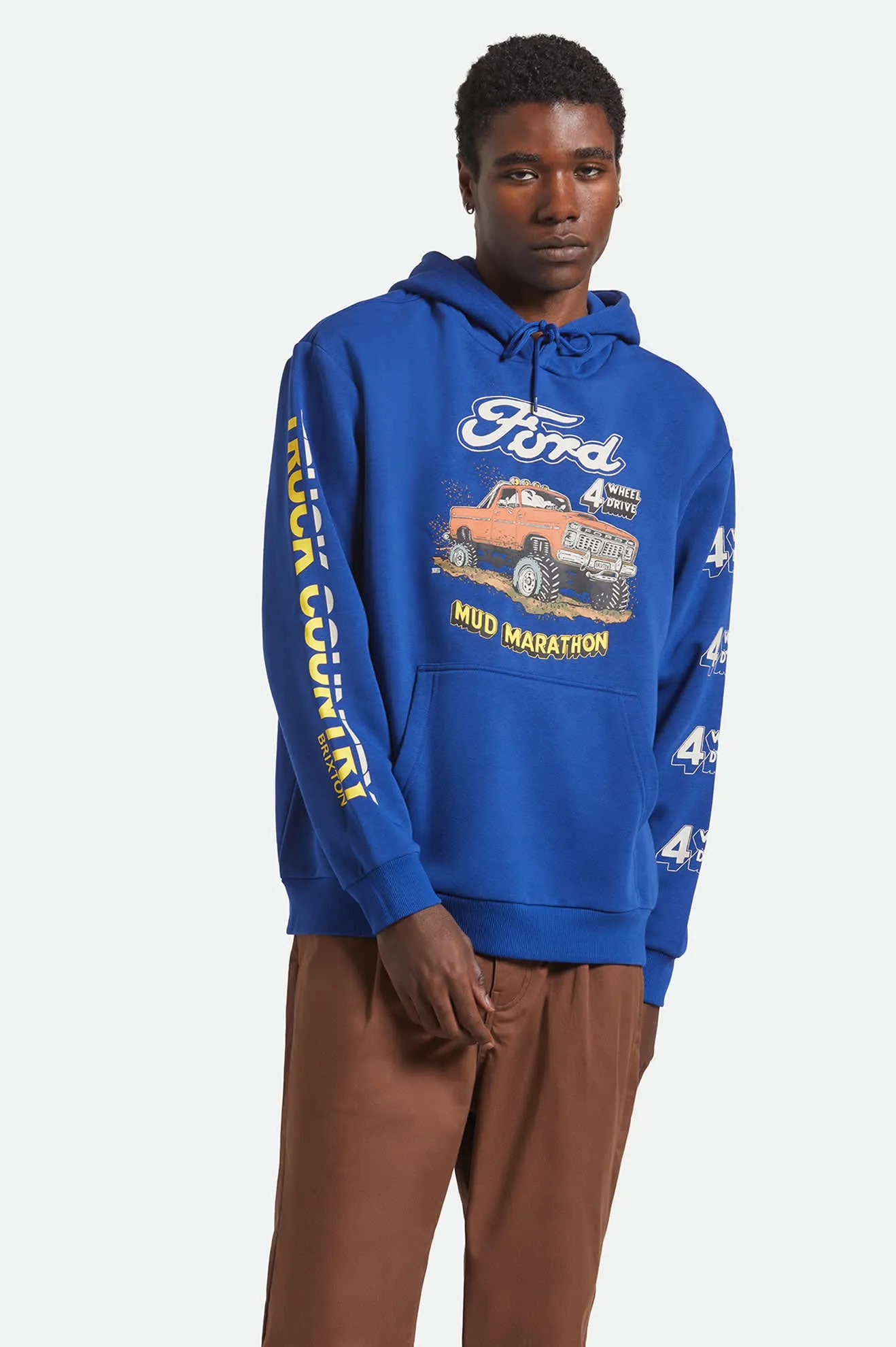 Ford Mud Marathon Relaxed Fleece Hoodie - Ford Blue sold by Brixton