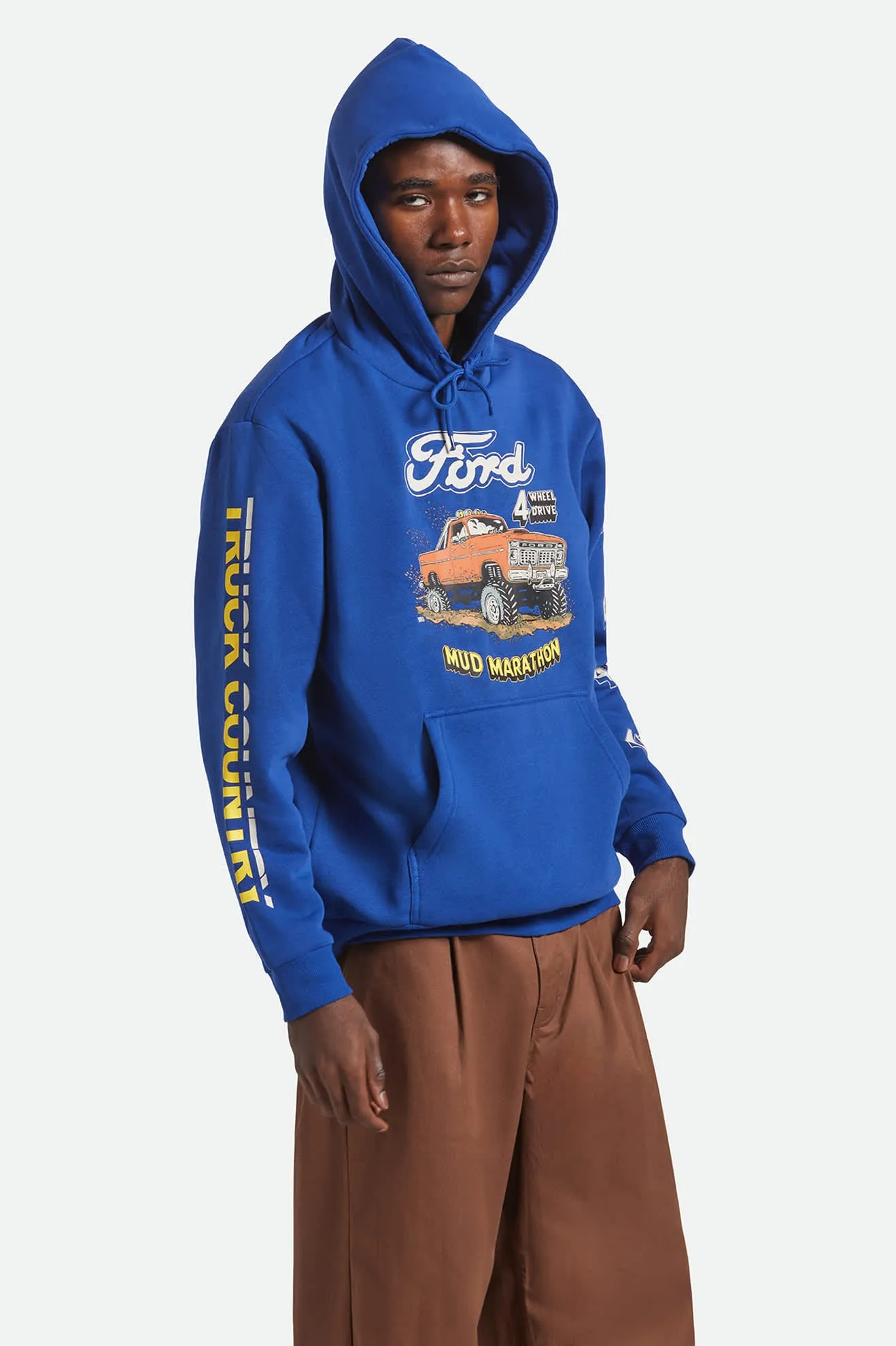 Ford Mud Marathon Relaxed Fleece Hoodie - Ford Blue sold by Brixton product image thumbnail 4