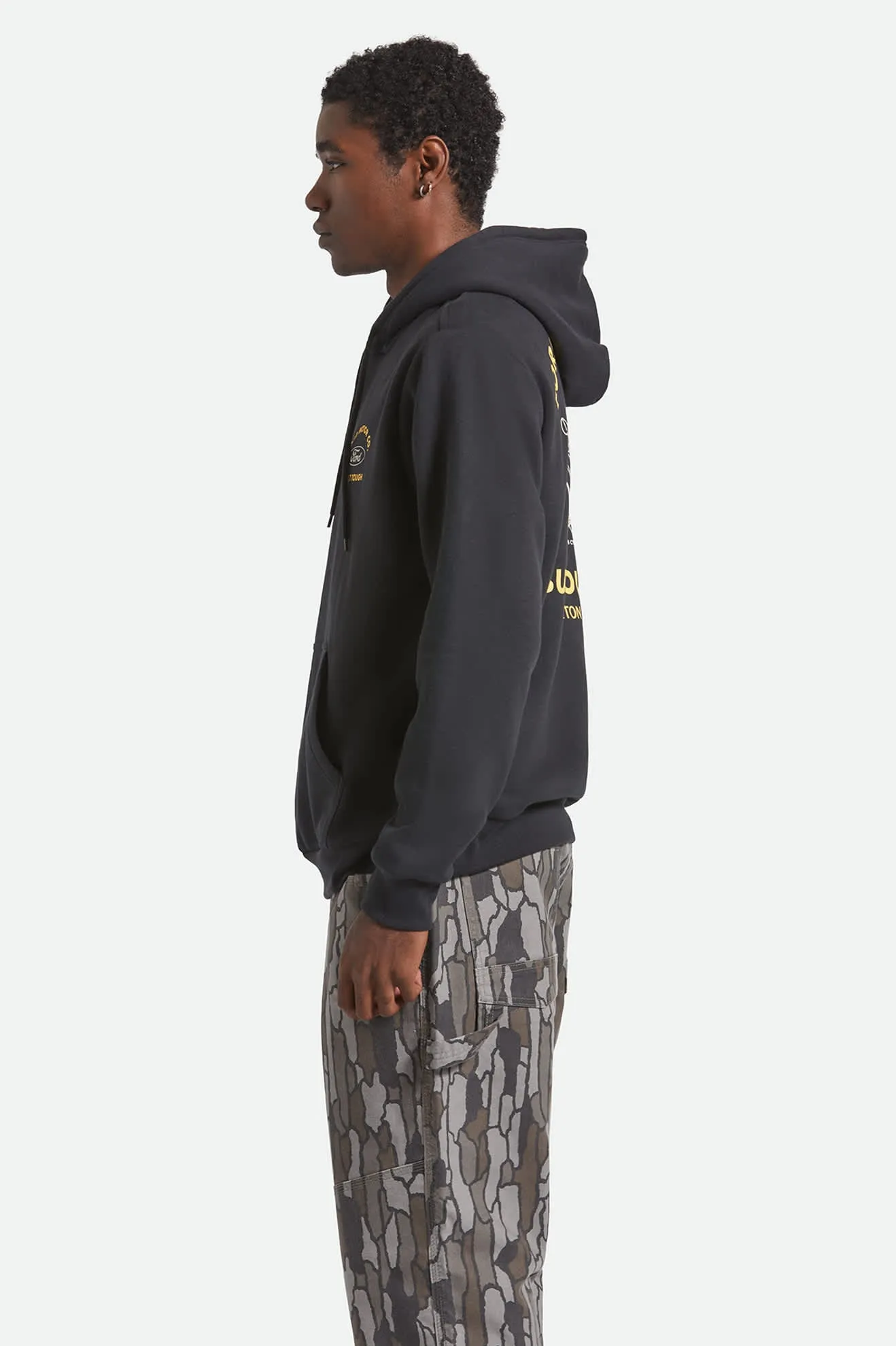 Ford Built Tough Fleece Hoodie - Burnt Rubber sold by Brixton product image thumbnail 3