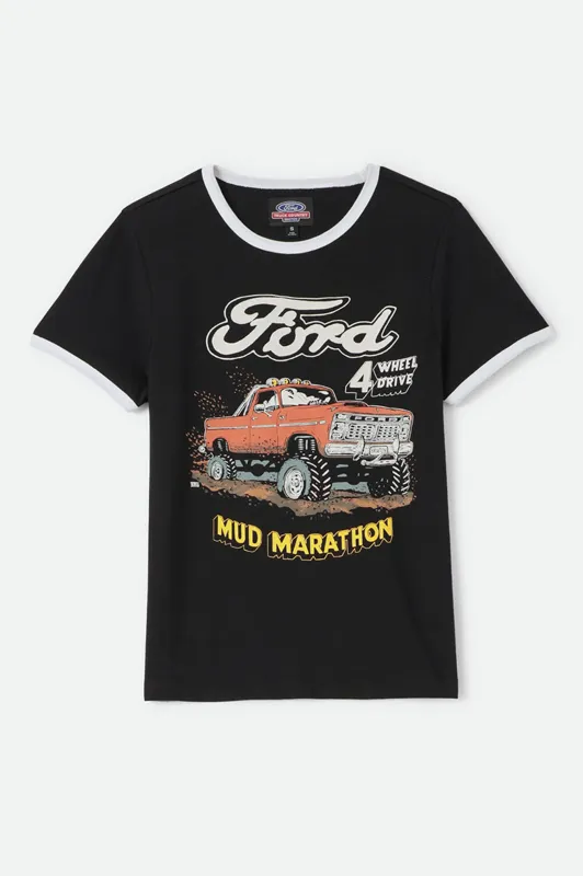 Ford Mud Marathon Ringer T-Shirt - Burnt Rubber made by Brixton