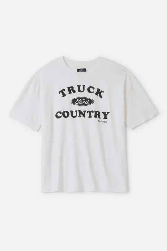 Ford Truck Country Oversized Boyfriend T-Shirt - Wimbledon White sold by Brixton
