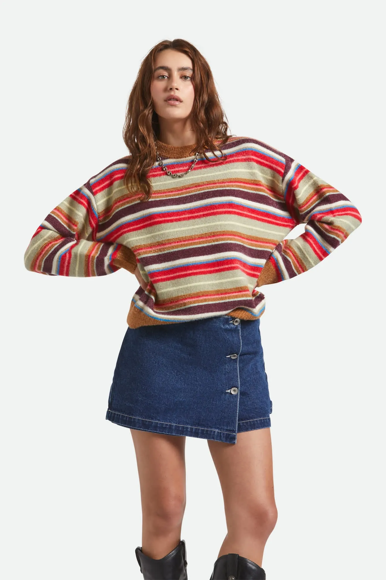 Cozy Crew Sweater - Multi Stripe sold by Brixton
