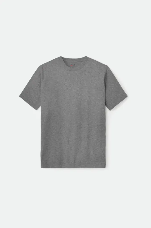 Premium Cotton S/S Tailored T-Shirt - Heather Grey sold by Brixton