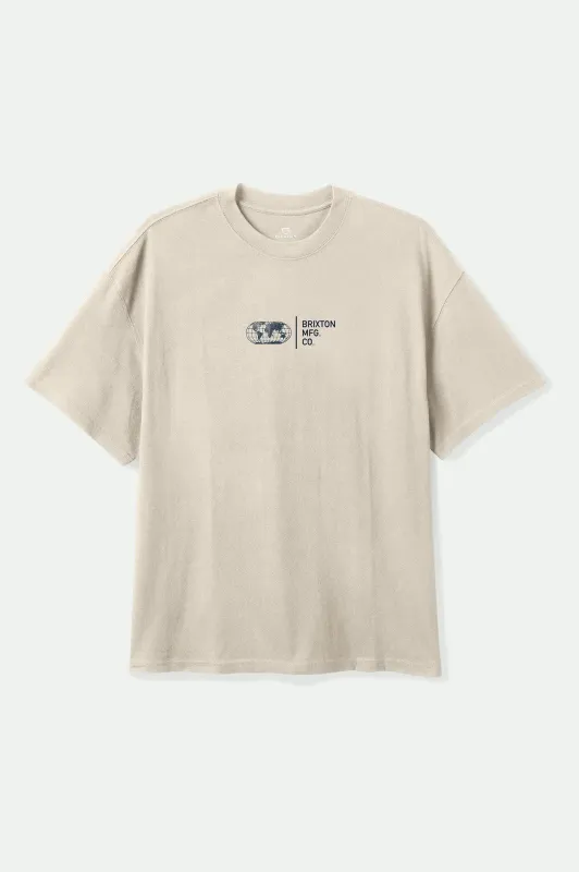 Union Heavyweight Relaxed T-Shirt - Cream Classic Wash sold by Brixton